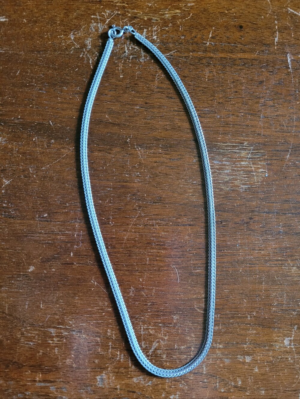 Vintage Sterling Silver Herringbone Chain Necklace 925 Italy Chateau D'Argent